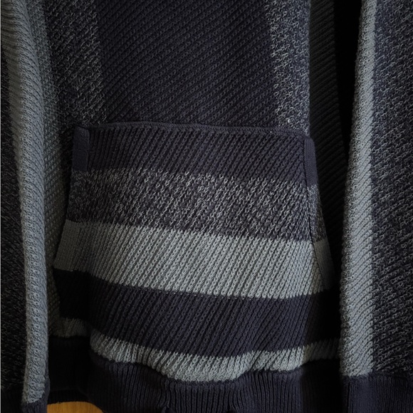 Lucky Brand 100% Cotton Blue Striped Sweater Hoodie - Picture 3 of 7
